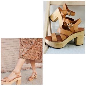 Loeffler Randall “Maren” Platform Clog Sandal Size 8 with 4” Heel Wood